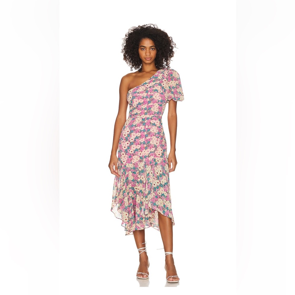 Santorini dress in pink floral